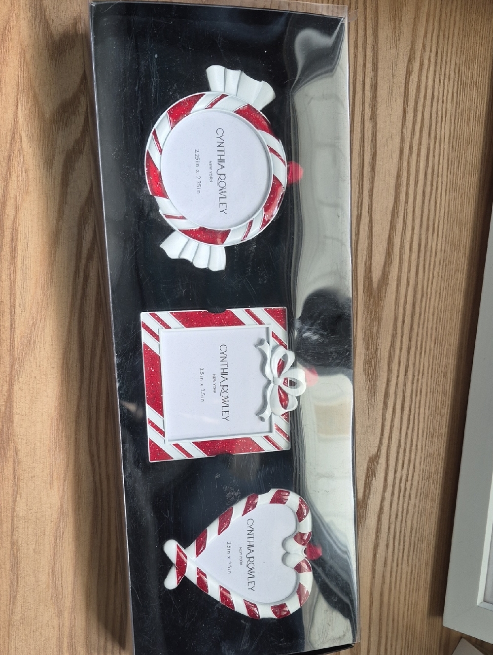 Cynthia Rowley Red & White Candy Stripe Frame Trio